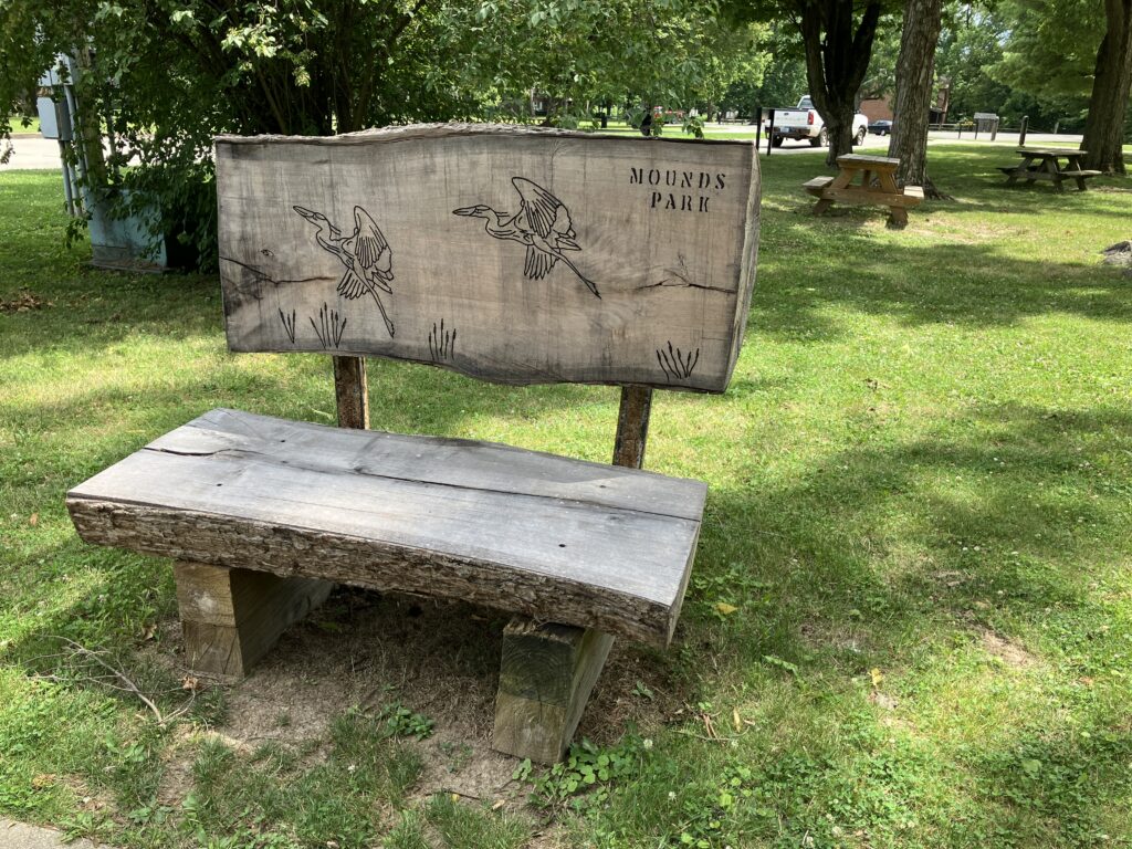 2024 July Mounds SP OH carved bench