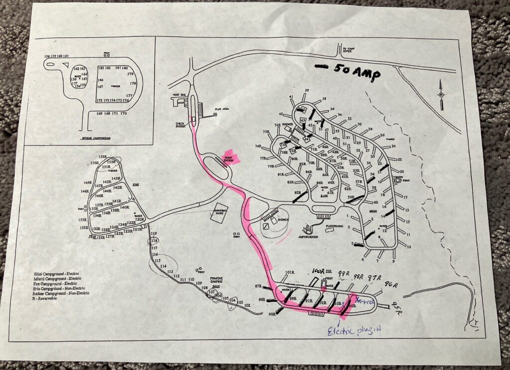 Kickapoo SP IL Map